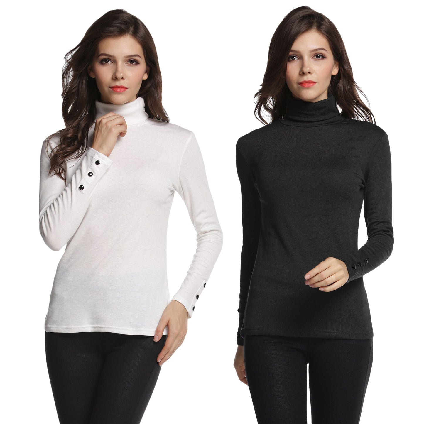 Sofishie Long Sleeve Shirt with Turtle-Neck-2pack