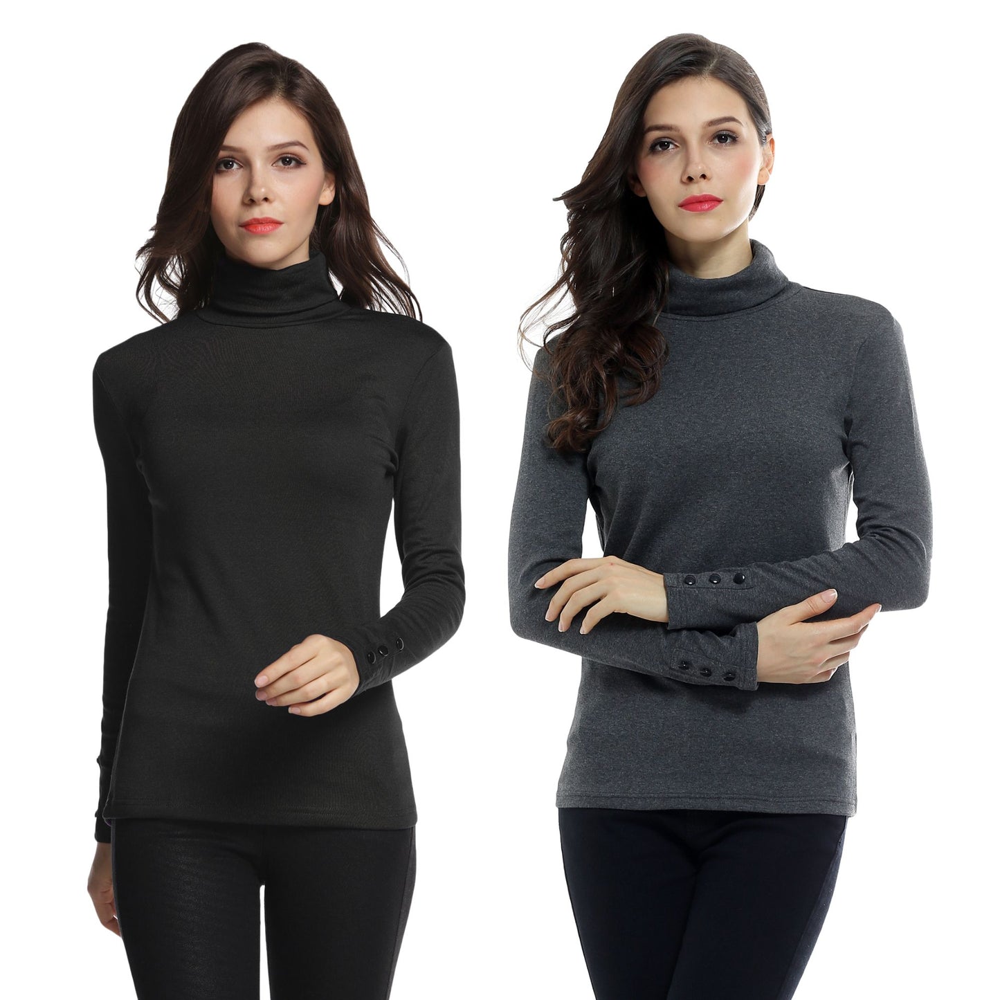 Sofishie Long Sleeve Shirt with Turtle-Neck-2pack