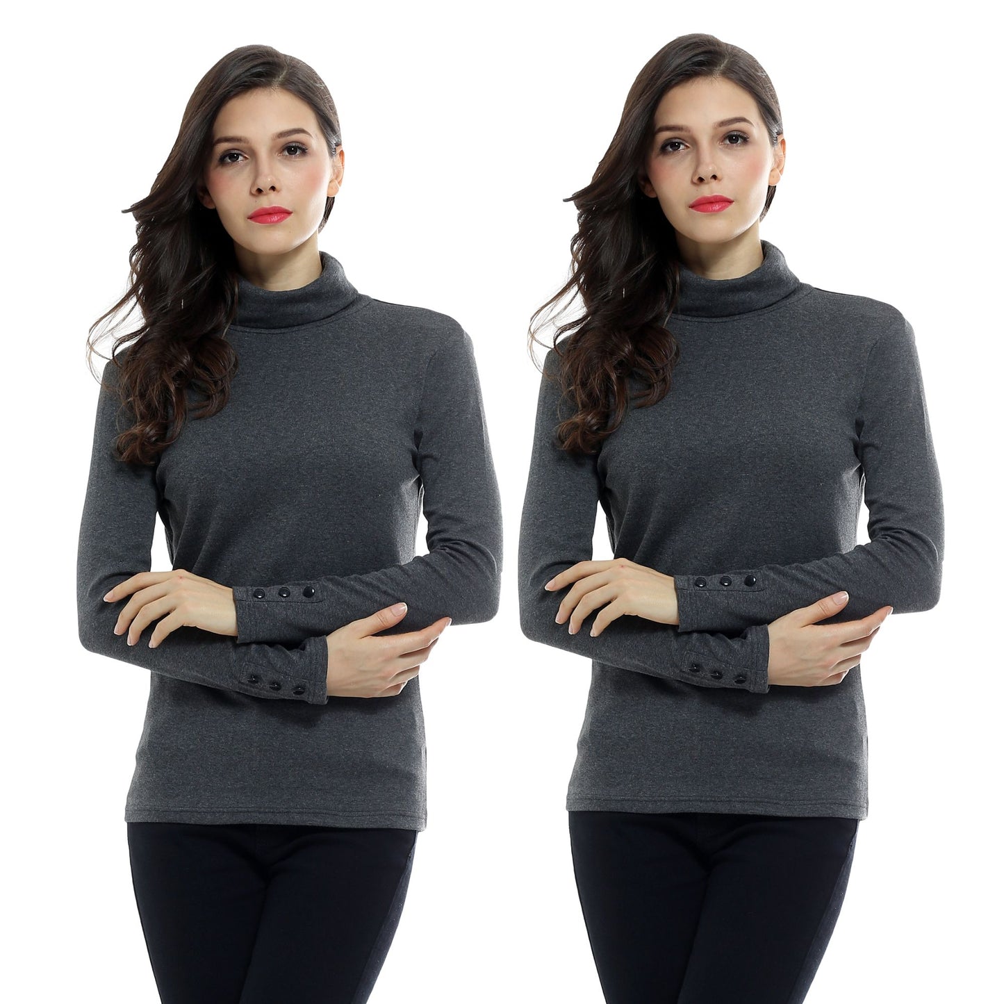 Sofishie Long Sleeve Shirt with Turtle-Neck-2pack