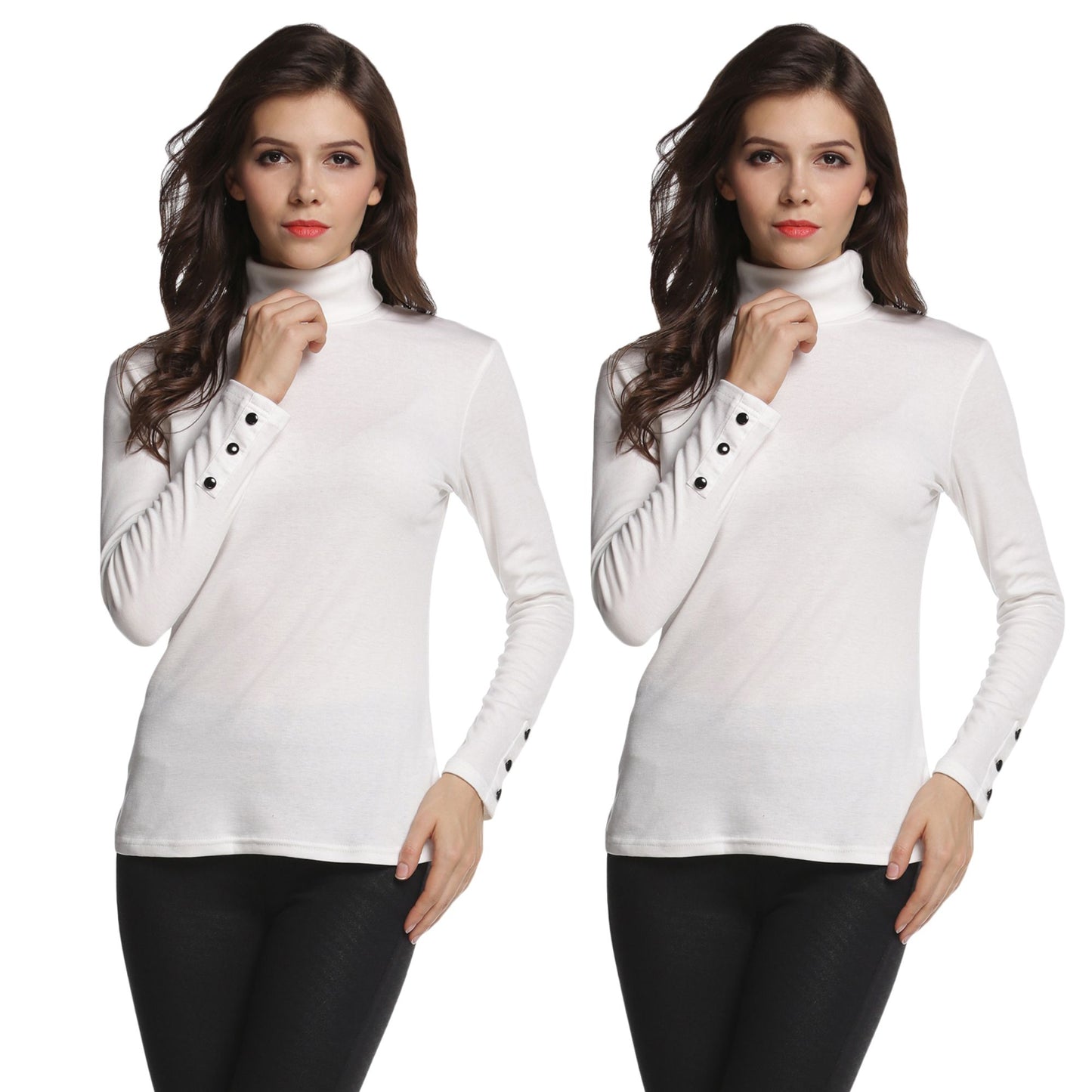 Sofishie Long Sleeve Shirt with Turtle-Neck-2pack