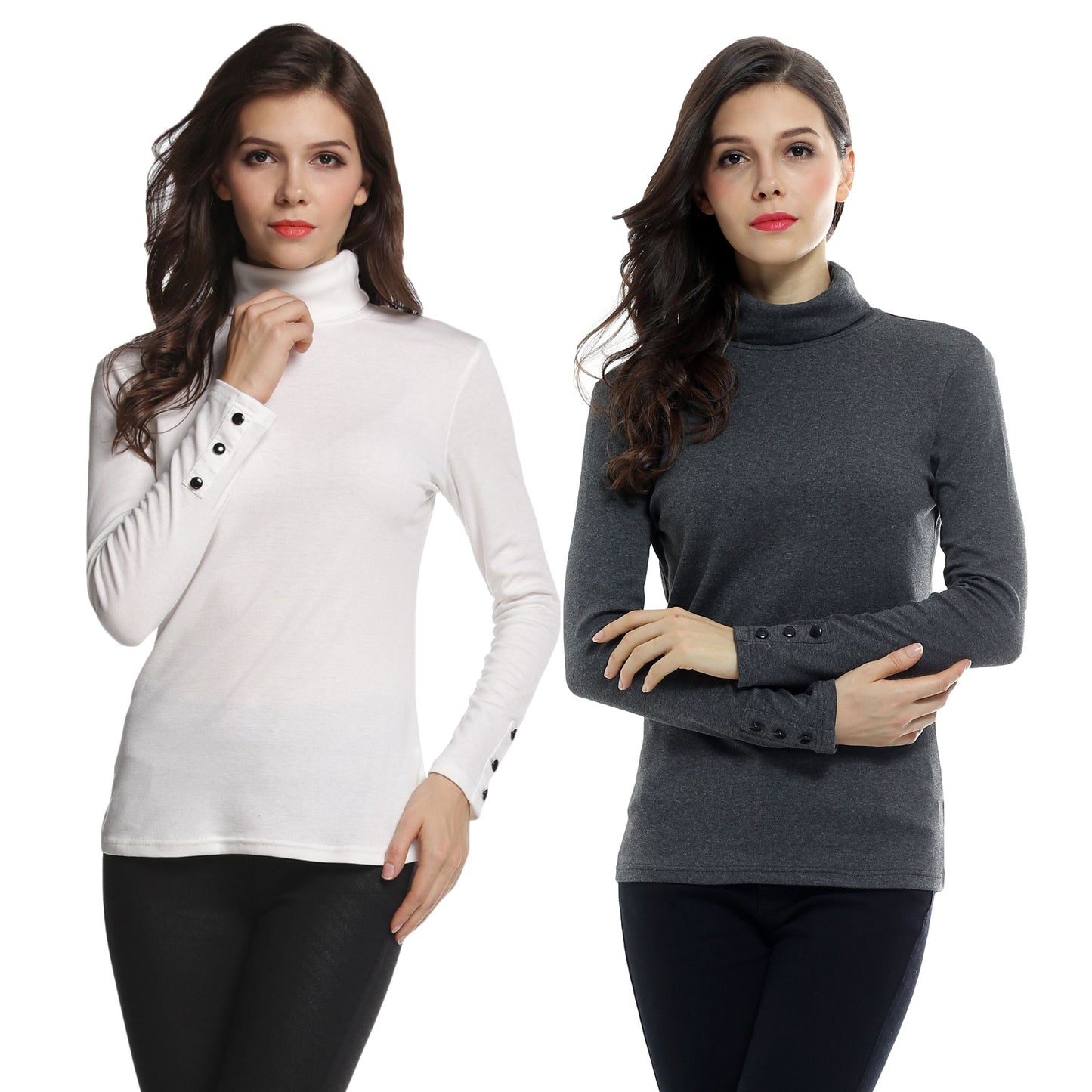 Sofishie Long Sleeve Shirt with Turtle-Neck-2pack