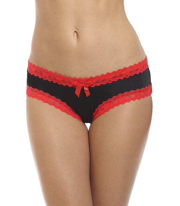 Sofishie Sexy V-Back Open Crotch Panties - Red - Large