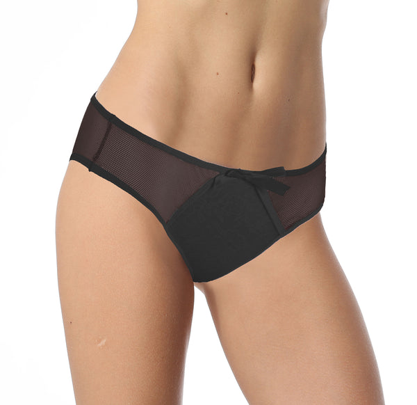 Sofishie Crotchless Seductive Mesh Panties - Black - Large